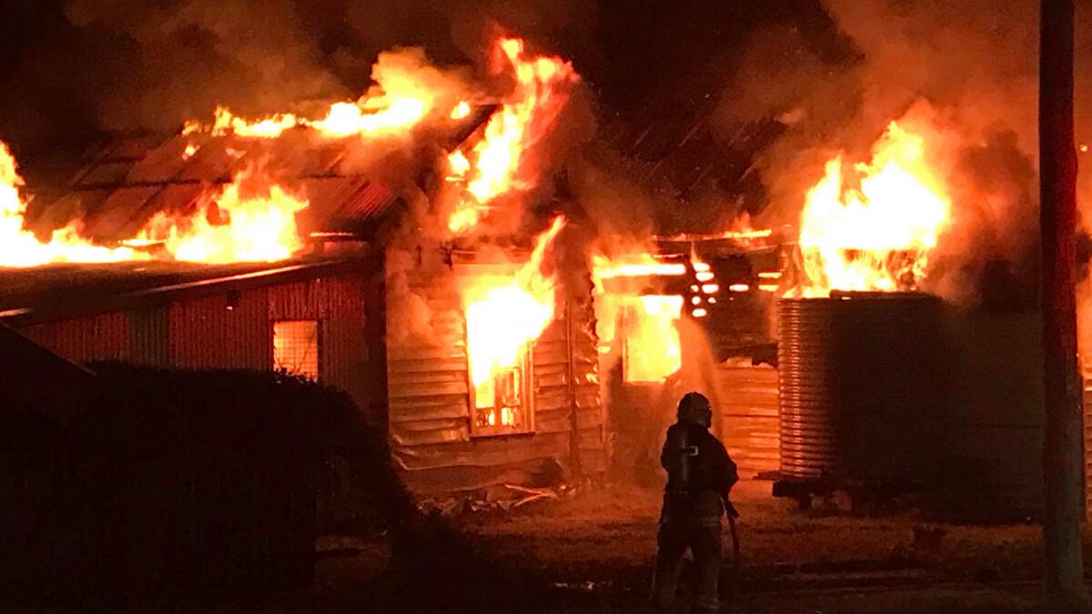 INFERNO: The home located on the corner of Bourke and William streets was destroyed by a fire that started in the early hours of Tuesday morning (photo supplied).