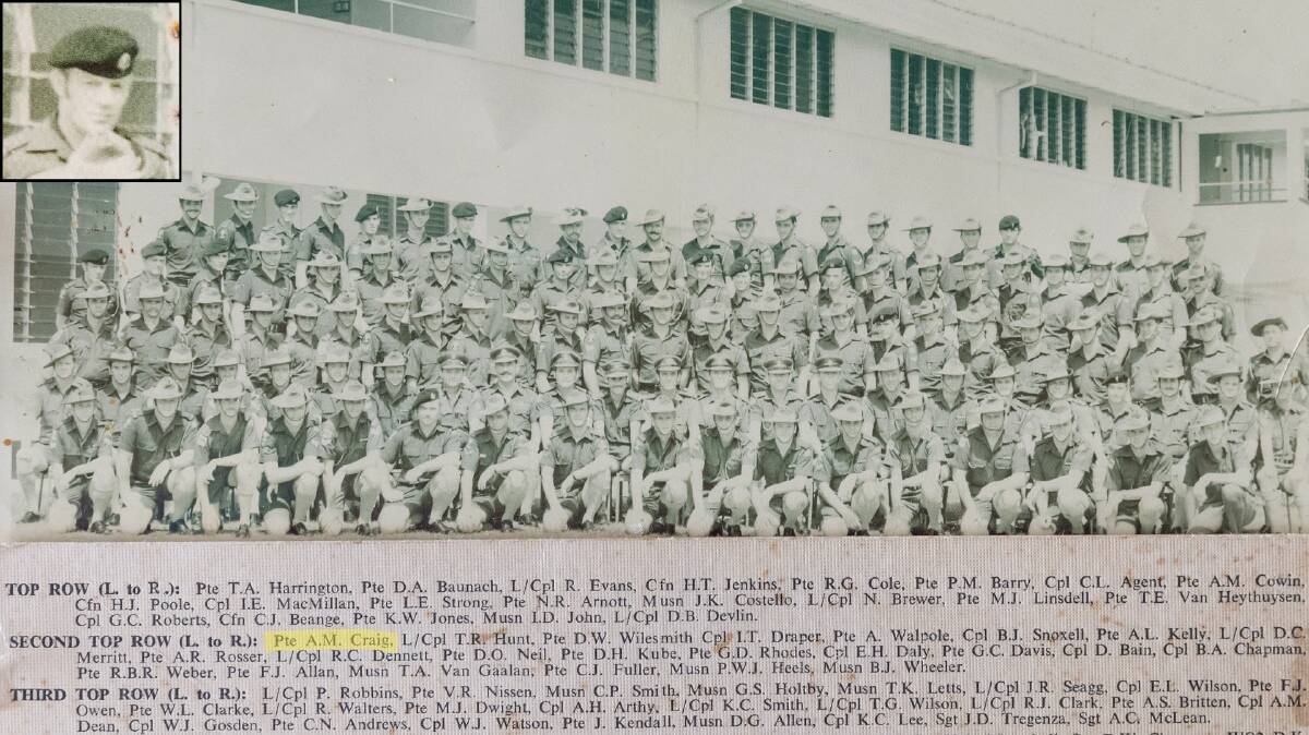 Private Alwyn Craig with 6th Battalion A Company prior to leaving for Vietnam. 