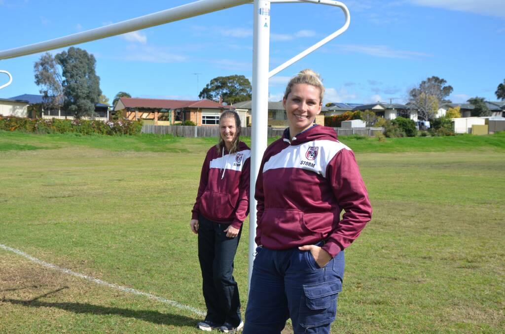 BIG MATCH: Tove Croswell and Katie Bell are looking forward to their game against Cessnock this week.
