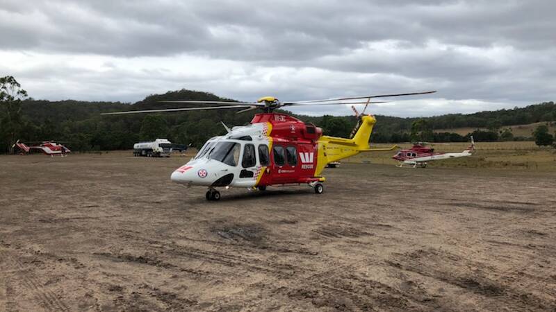 SCENE: The Westpac rescue helicopter at Putty.