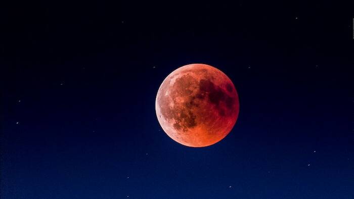 BLOCKED FROM THE SUN: The surface of the moon can appear to turn red during a lunar eclipse.