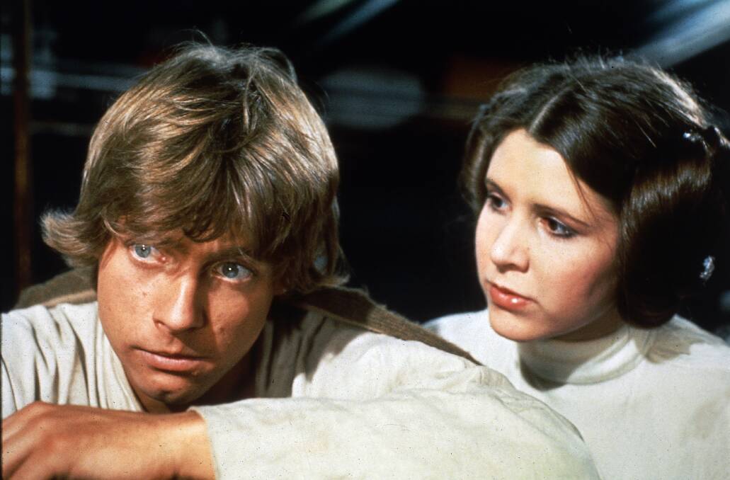  Mark Hamill and Carrie Fisher in the original Star Wars. Picture: Supplied