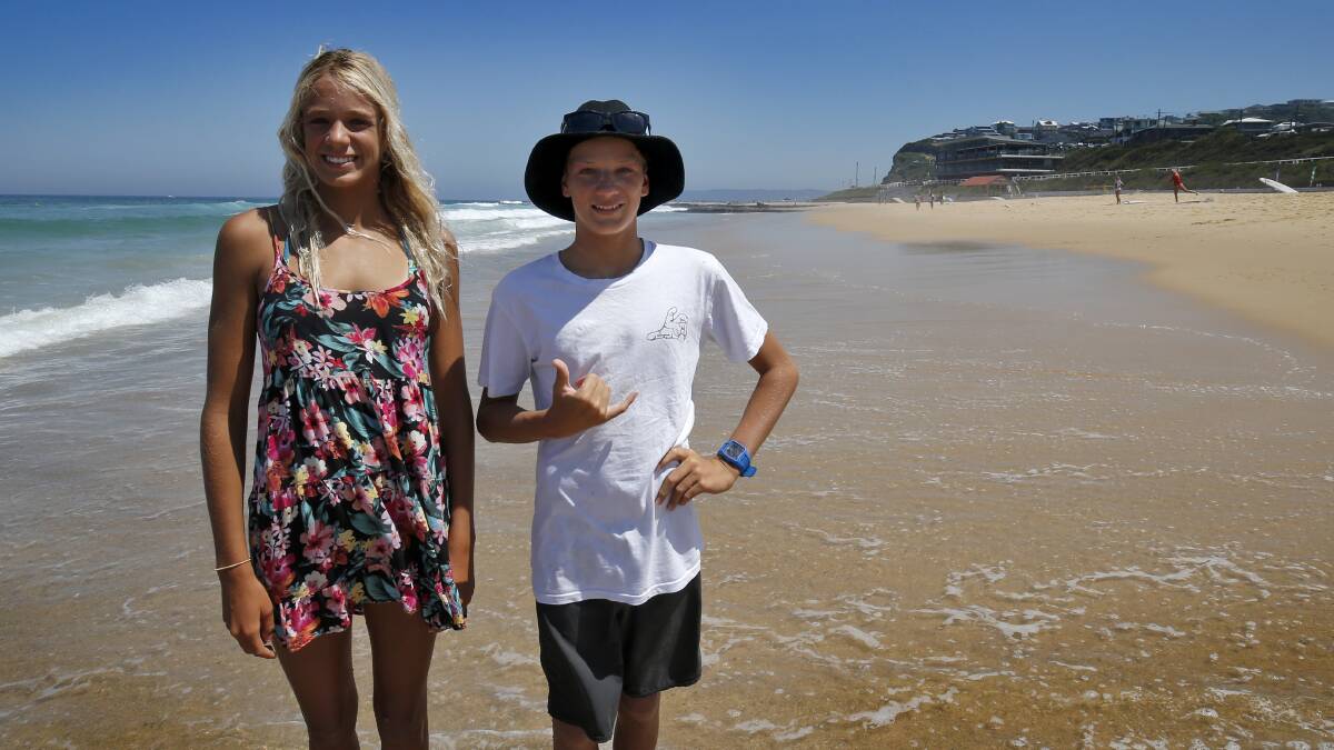 YOUNG GUNS: Corlette siblings Elle and Mikey Clayton-Brown are showing promising signs in the junior ranks of surfing. Picture: Throwing Buckets