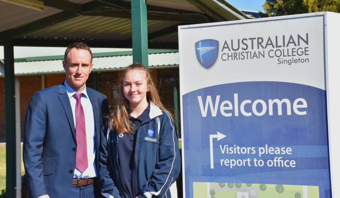 NEW OPPORTUNITY: Principal Tim Shields with Year 9 student, Lucky Kelly. 