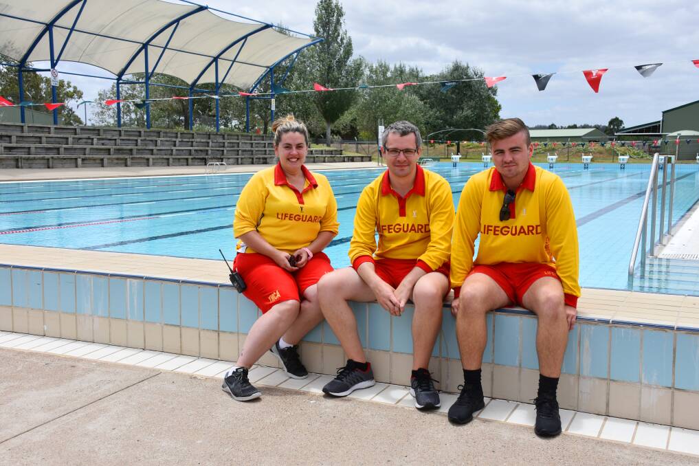 HEATWAVE PREDICATED: Lifeguards Katie Thew, Michael Dollisson and Tully Winsor are gearing up for the weekend ahead, with scorching tempratures predicted. 