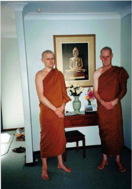 Sol Hanna (right) with fellow monk Bhante Sujato. Photo is supplied.
