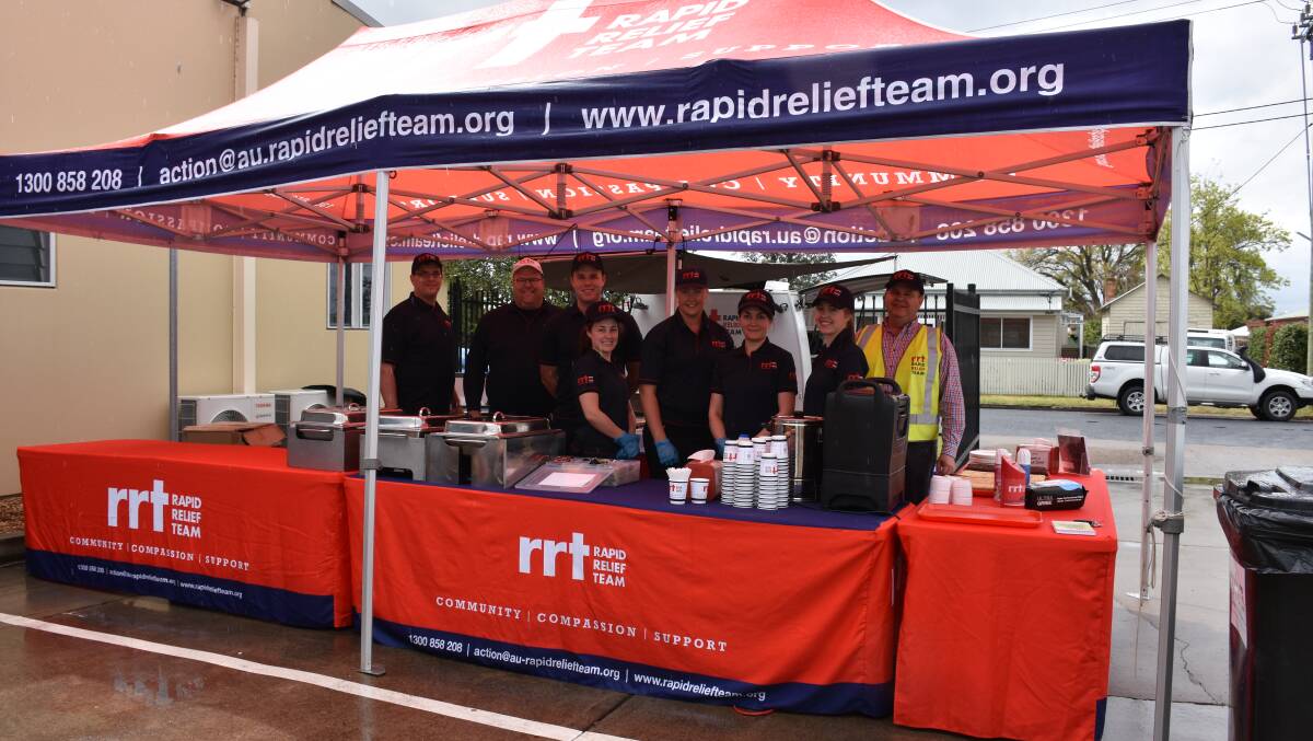 Singleton's Rapid Relief Team on sorted the food and beverages on the day. 