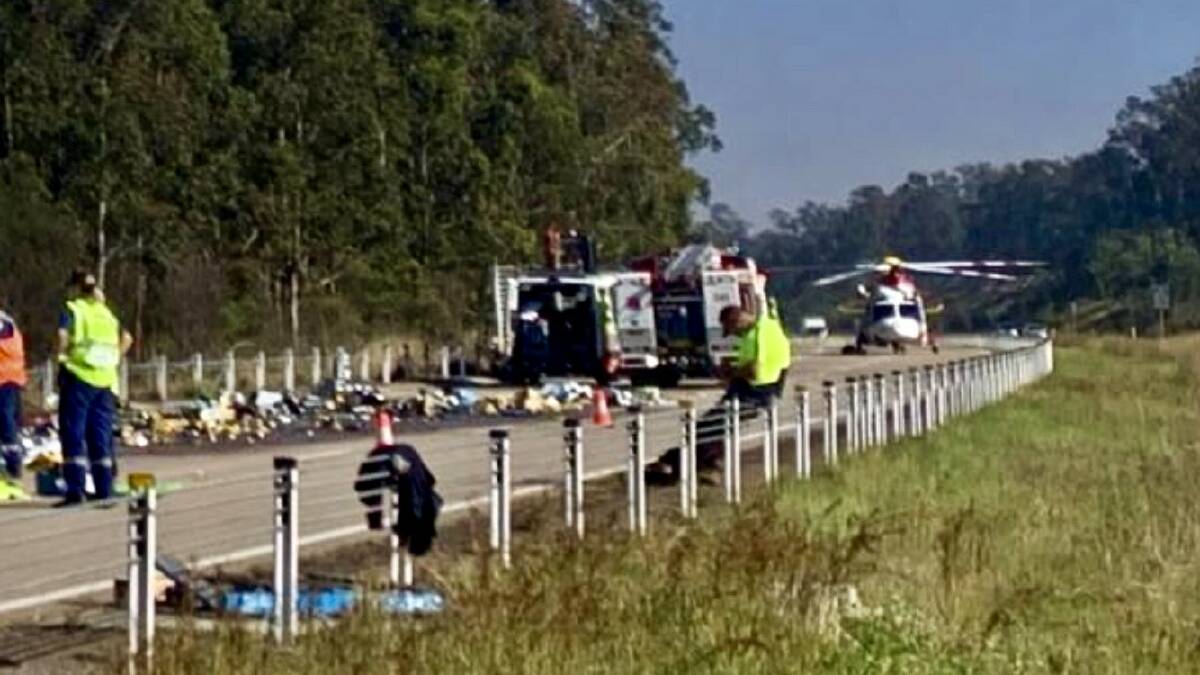 At approximately 7am the Westpac Rescue Helicopter was called to the Buchanan interchange on the Hunter Expressway.
