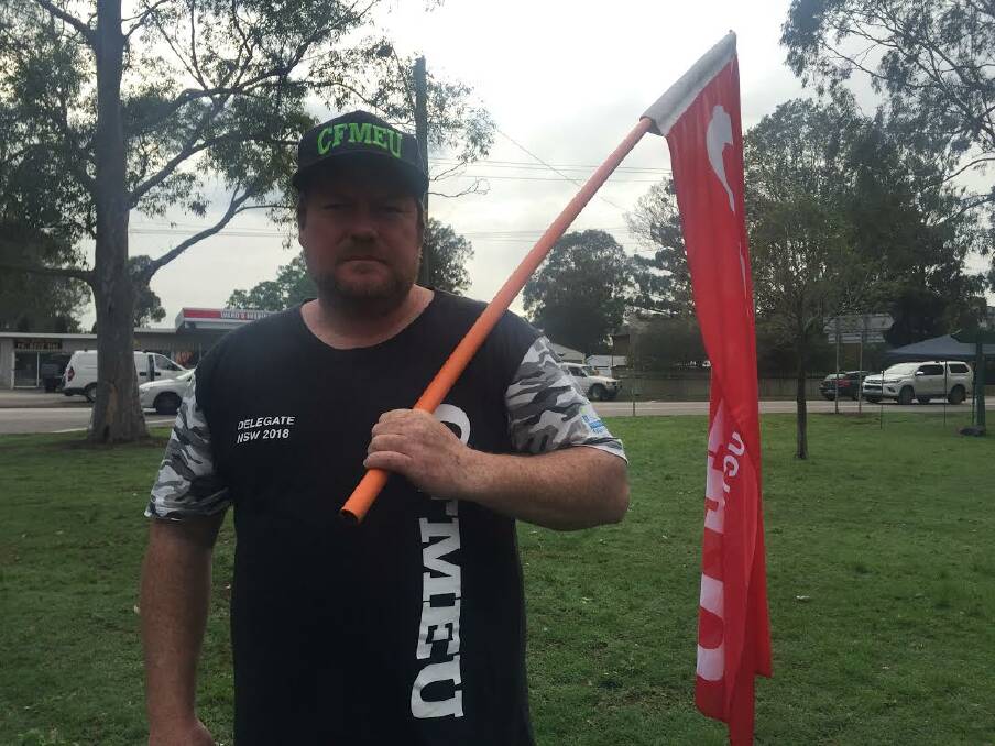 FRUSTRATED: Mark Cross, state organiser, construction division CFMEU at Townhead Park protest last week.