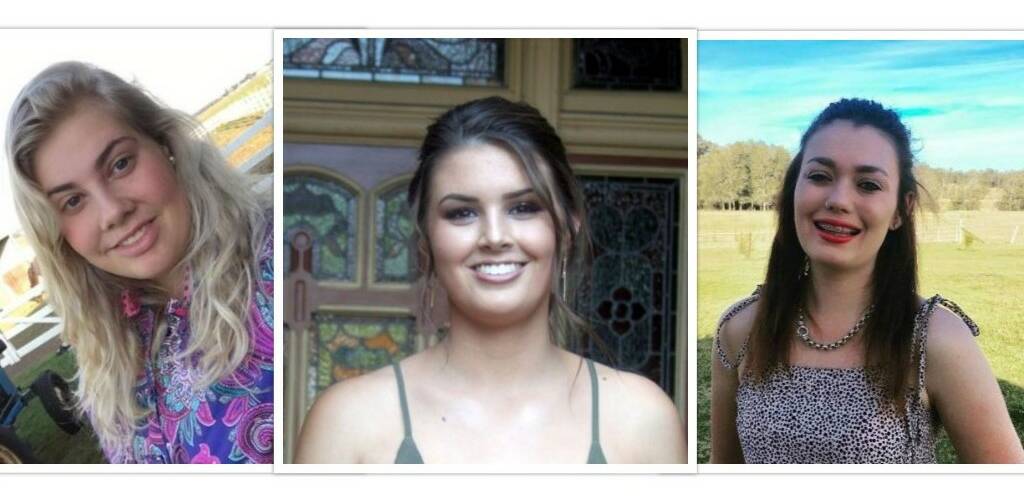 SHOWGIRL: Sarah Moore, Jasmine Paget and Aimee Flinn enter the 2019 Singleton Showgirl Competition. 