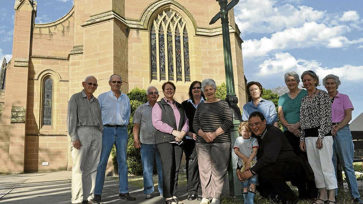 BUSY TIMES: (Lto r) Roy Palmer, Derek Partridge, Royston George,Karen Byatt, Wendy Love,Helen Shearer, Jake Murry and his father Revd Charlie Murry (behind) Diana Heuston, Janet Ray, Janelle Cox and Kaye Stacy.  (Photo taken in 2012) 