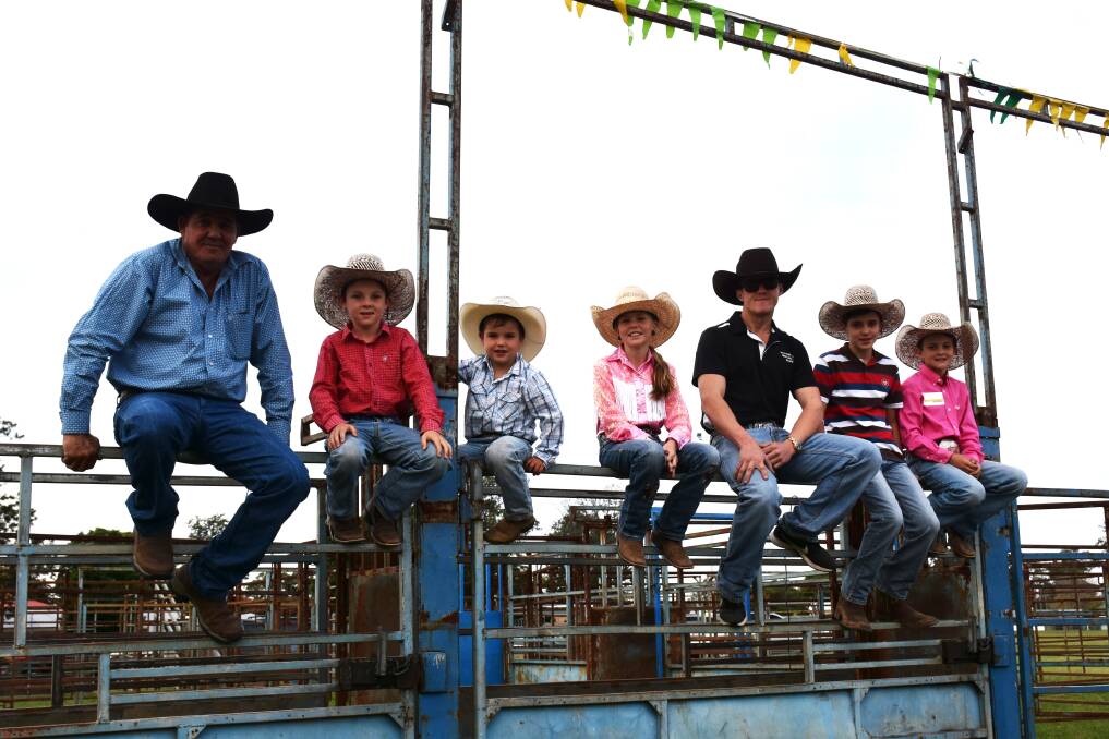 RODEO HITS TOWN: Rodeo Organiser Robbie George with some of the young competitors who will be riding this Saturday. 