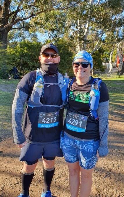 Michael and Diana Deaves took on the eleven kilometre challenge at the Blue Mountains Ultra-Trail Australia run over the weekend. Image Supplied.