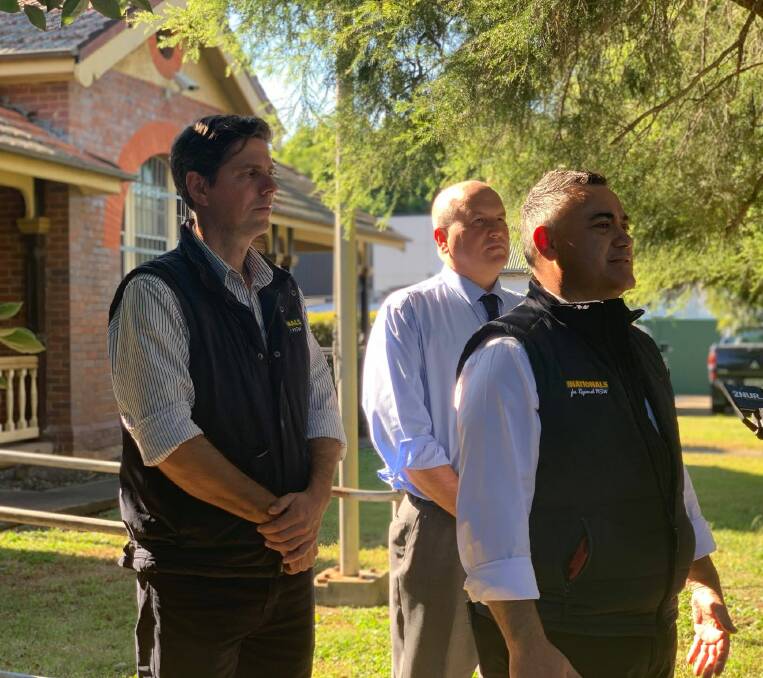 POLICE STATION UPGRADES: Deputy Premier and Leader of the NSW Nationals John Barilaro (middle) with NSW Nationals candidate for the Upper Hunter Dave Layzell (left) and the Minister for Police and Emergency Services David Elliot (right). 