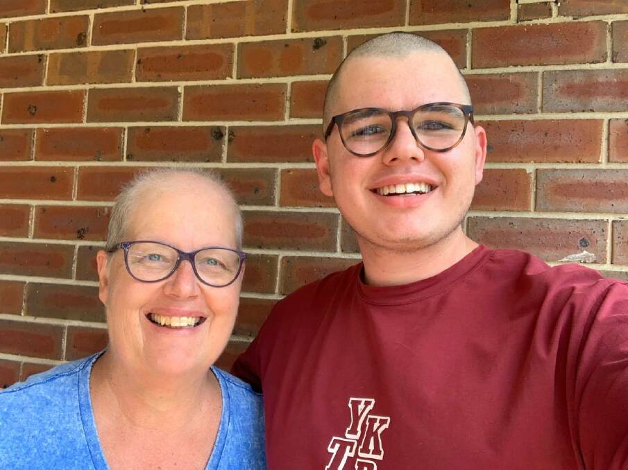 LOCKS GET THE CHOP: Alison Dagg (right) has inspired her son Jayden Dagg to shave off his locks ahead of Cancer Awareness Month. 