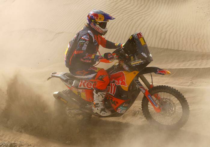 Toby Price during Stage 4 of the 2018 Dakar Rally. Getty Images.

