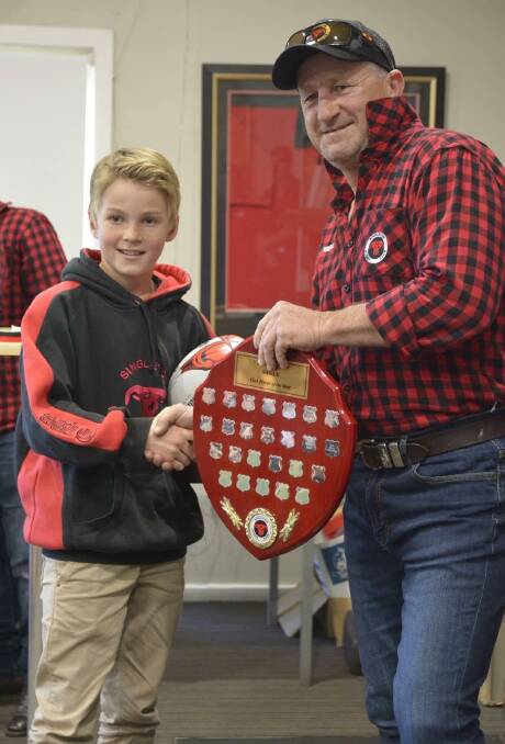 Ian Dunlop Club Player of the Year went to U12's player  Hugo Williams. PICS SUPPLIED.