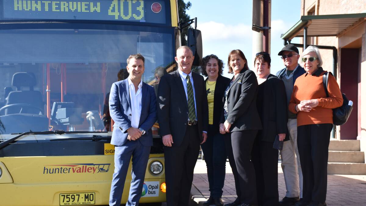 EXPRESS BUS TRIAL: Minister for Transport and Infrastructure, Andrew Constance, when he visited Singleton.