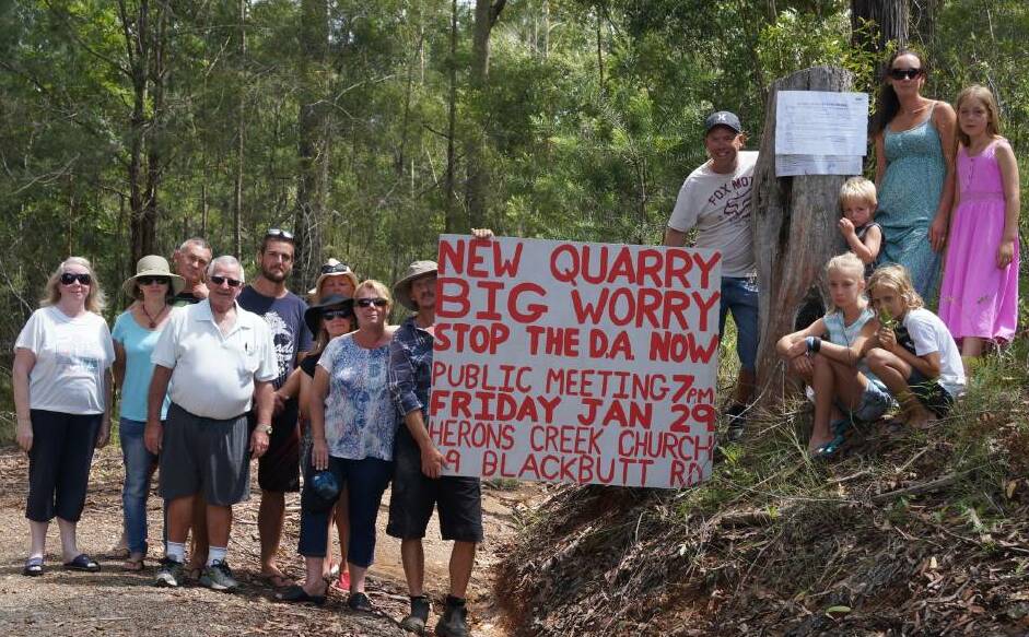 FIGHTING HARD: Local residents rallying before a public meeting organised back in January, when the PMHC were calling for submissons on the project. Last Thursday, they had to do it all again for the Northern JRPP.