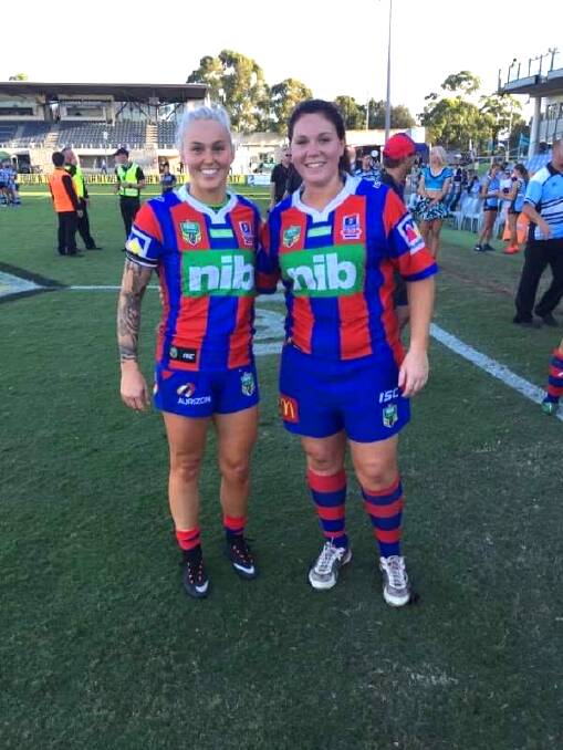 WINNERS: Utility back, Brooke Carter and forward, Phoebe Desmond had a win in the red and blue.