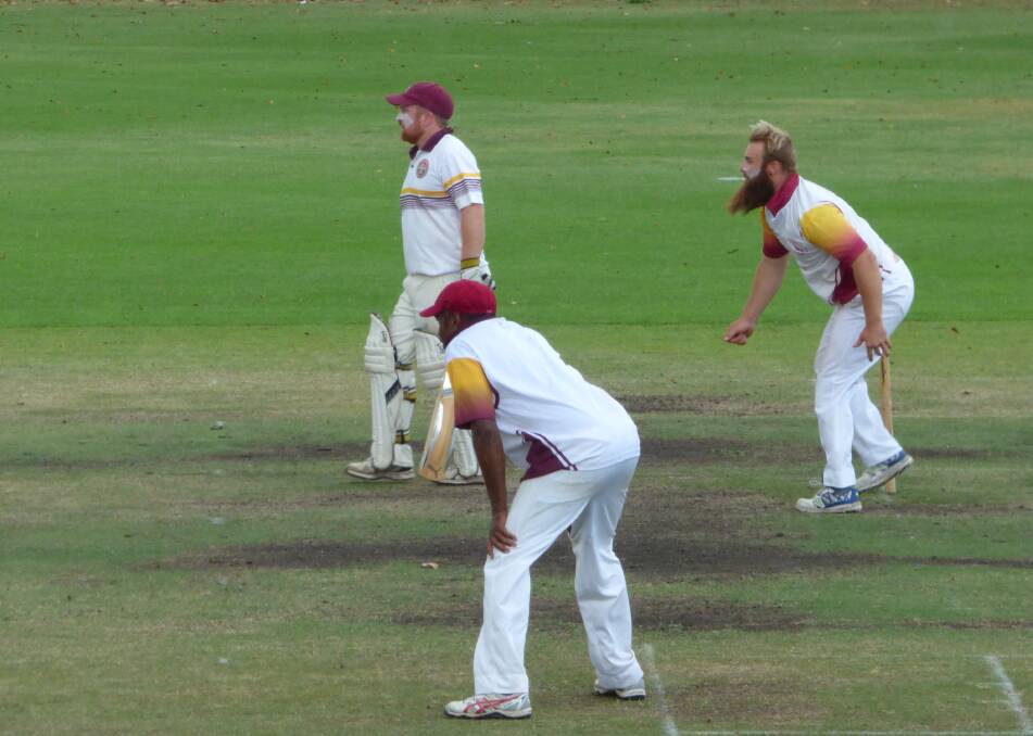 JB SHIELD FINAL: Myles Cook bowling after making 43 runs and equal top scoring.