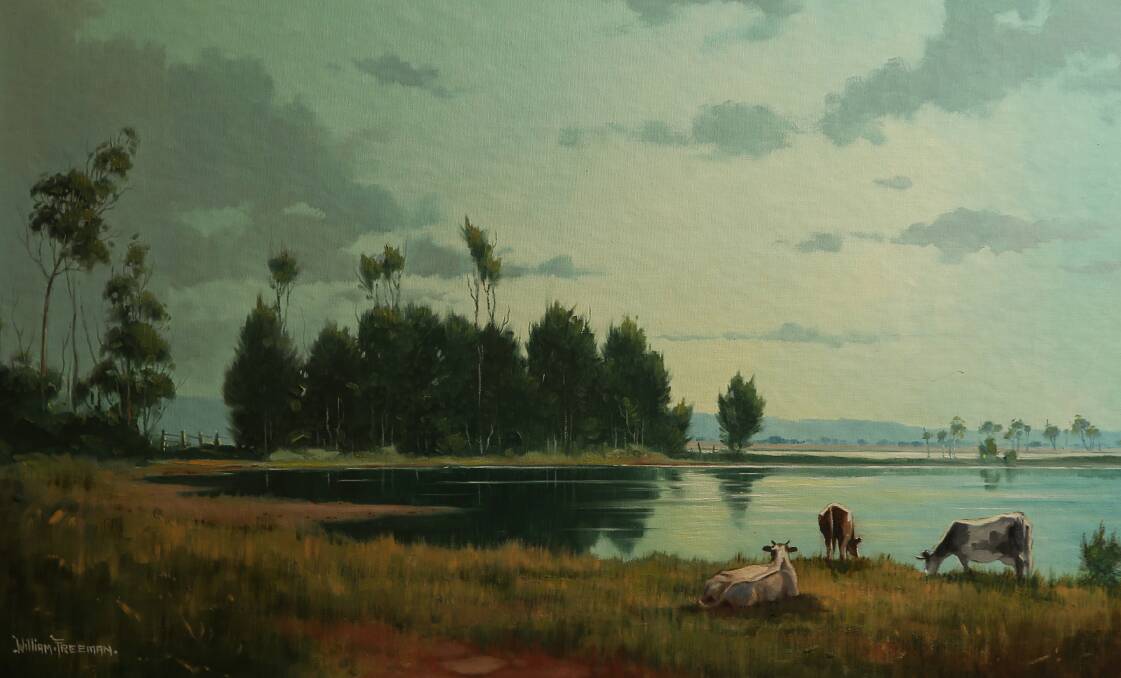 Bill Freeman's painting, "The Lagoon, Leneghan's Flat, Black Hill". Picture: Simone De Peak