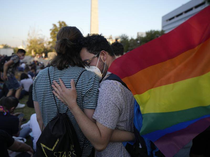 Chileans celebrate the passing of their nation's same-sex marriage legislation.
