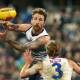 Geelong's Zach Tuohy (above) says Thursday's AFL clash with Melbourne has a "finals smell to it".