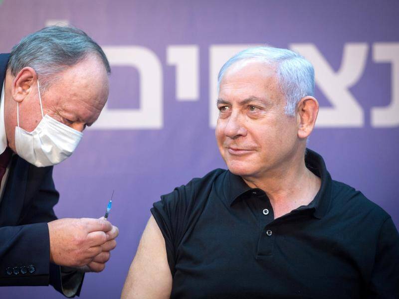 Israeli Prime Minister Benjamin Netanyahu is encouraging seniors to get vaccinated.