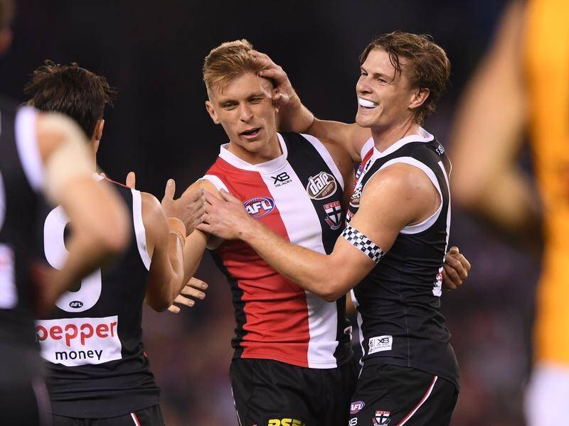 Seb Ross was one of St Kilda's goal kickers in their AFL win over Hawthorn.