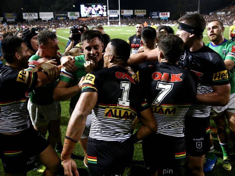 Penrith and Canberra were involved in a fiery NRL round five clash won by the Panthers.