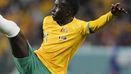 Not even World Cup hero Garang Kuol could save the Olyroos in their 1-0 loss to Indonesia. (AP PHOTO)
