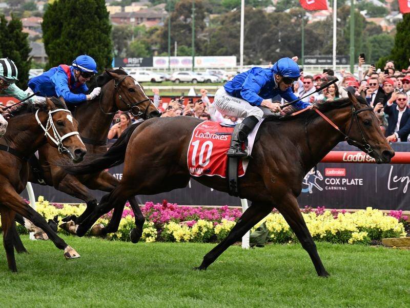 Anamoe has confirmed his standing as Australia's best racehorse in winning the $5 million Cox Plate. (James Ross/AAP PHOTOS)