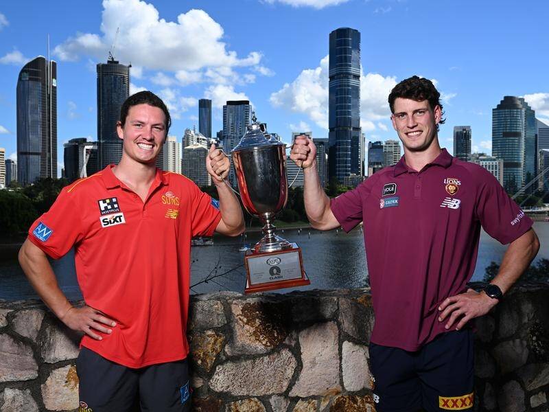 The Berry brothers Tom (left) and Jarrod will go head-to-head in Sunday's QClash at the Gabba. (Darren England/AAP PHOTOS)