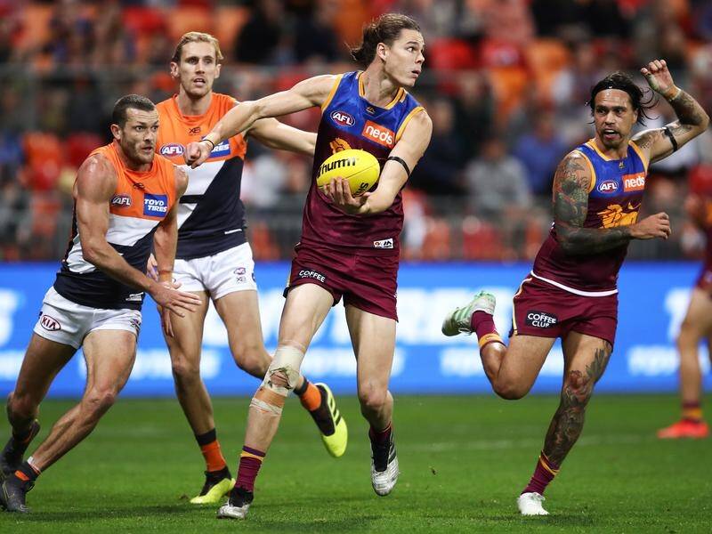 Eric Hipwood has played through the pain of an early ankle injury in Brisbane's AFL defeat of GWS.