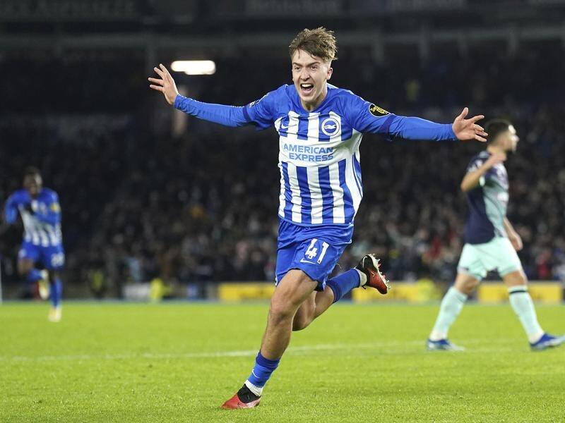 Brighton's Jack Hinshelwood was among those getting in on the Premier League's current goal fest. (AP PHOTO)