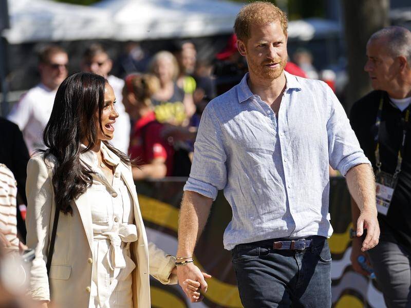Prince Harry is celebrating his birthday with wife Meghan at the Invictus Games in Germany. (AP PHOTO)