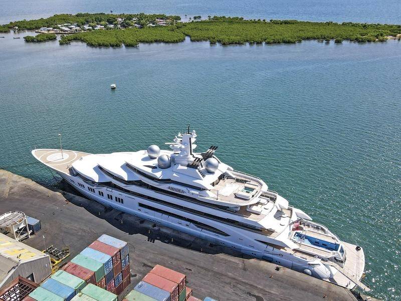 Authorities in Fiji seized the 106-metre Amadea superyacht in 2022 following a US warrant. (AP PHOTO)