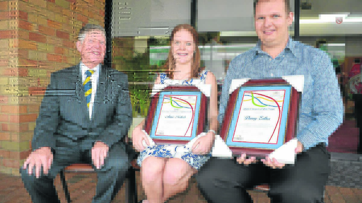 WINNING TEAM: Singleton’s Australia Day Ambassador Dr Ian Bailey with Young Achiever of the Year Annie Nichols and Citizen of the Year Danny Eather. 