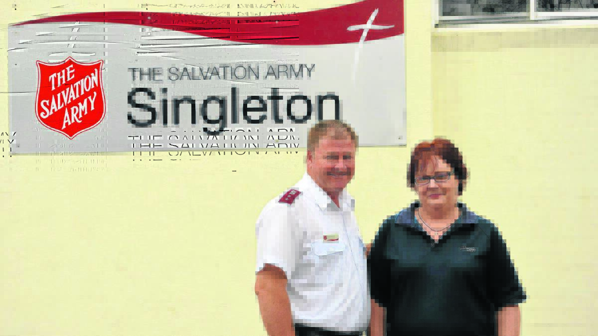 COMMUNITY PLEA: Salvation Army Captain Peter Bennett and social 
coordinator Leanne Bennett.