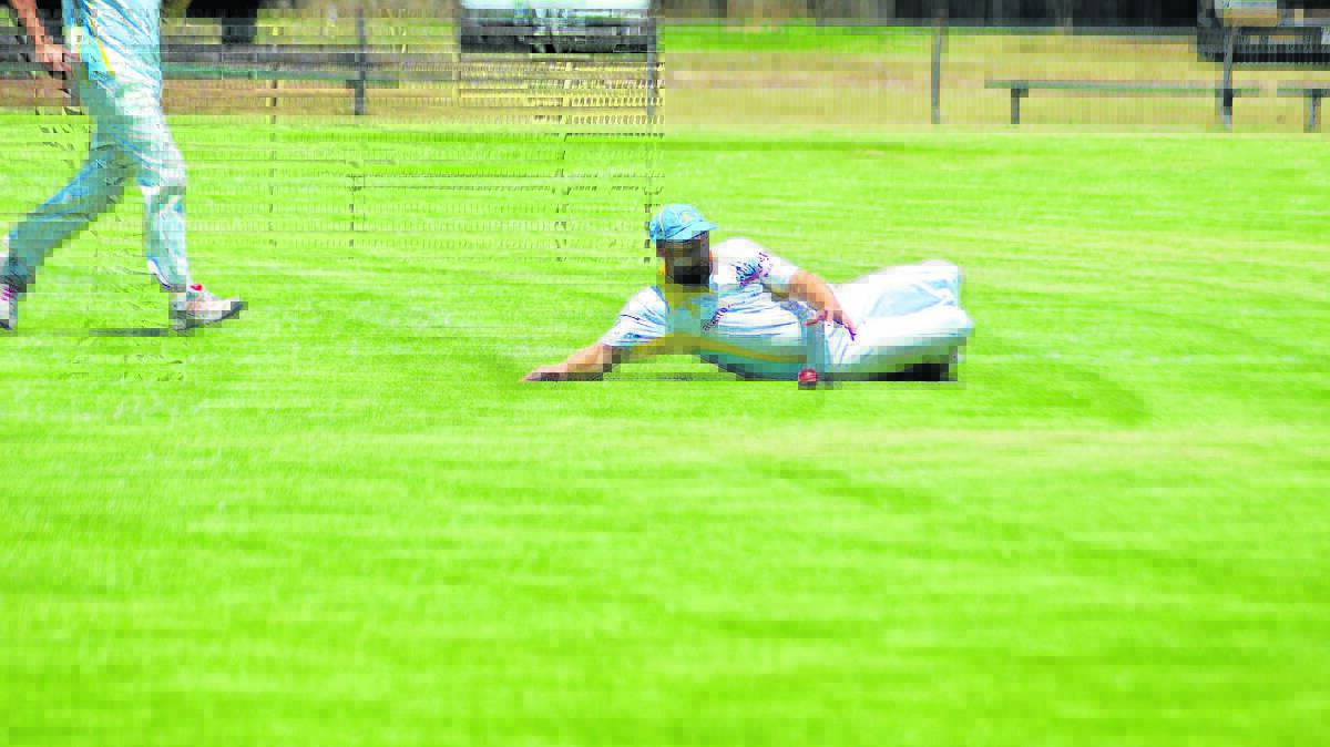 WELL DONE: Creeks fieldsman Myles Cook stops a boundary during Saturday’s round.