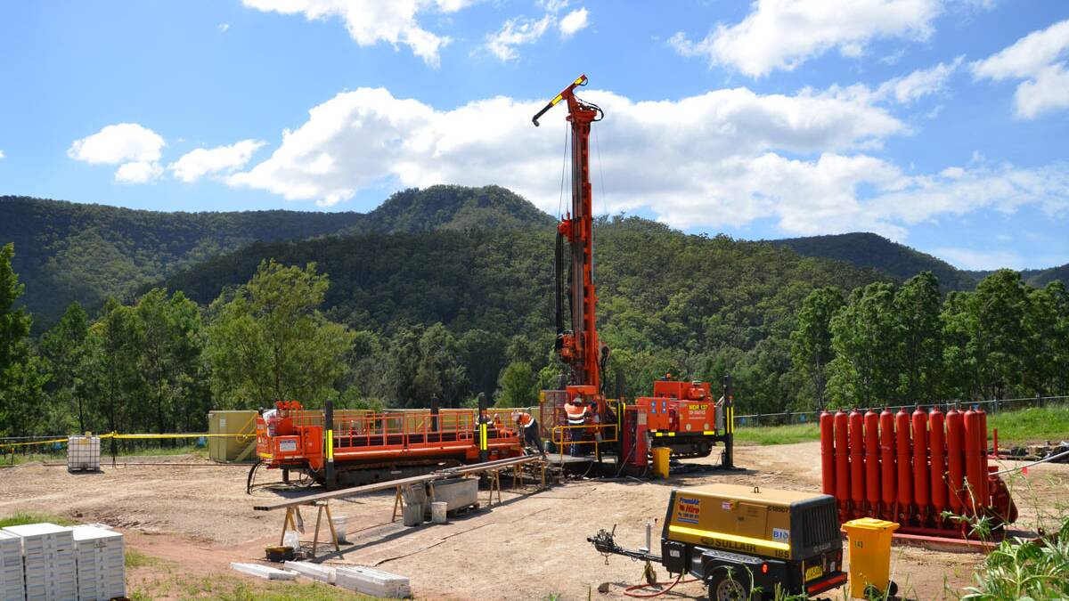AGL drill rig on the company's property at Broke.