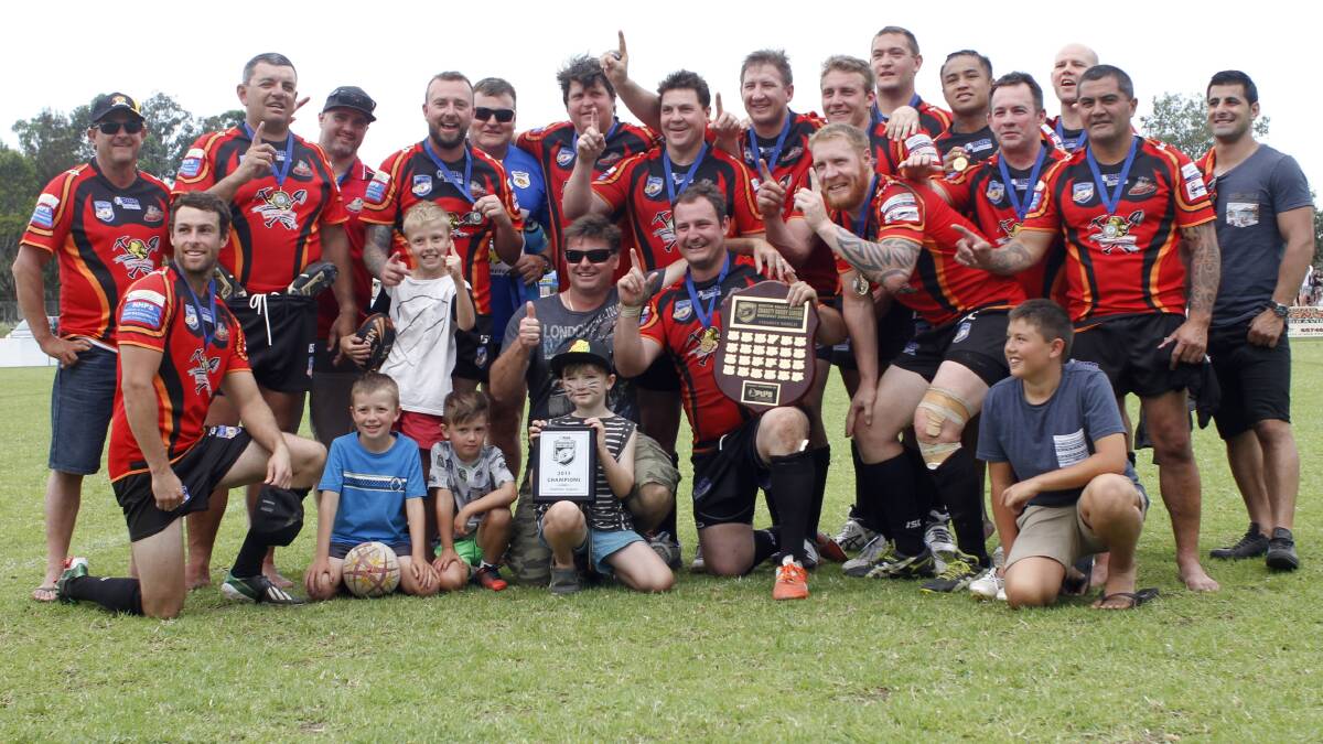 CHAMPIONS: The Austar Swamp Rats, who captured the A-Plus Contracting Hunter Valley Mining Charity Rugby League Knockout at Singleton’s Pirtek Park on Saturday.