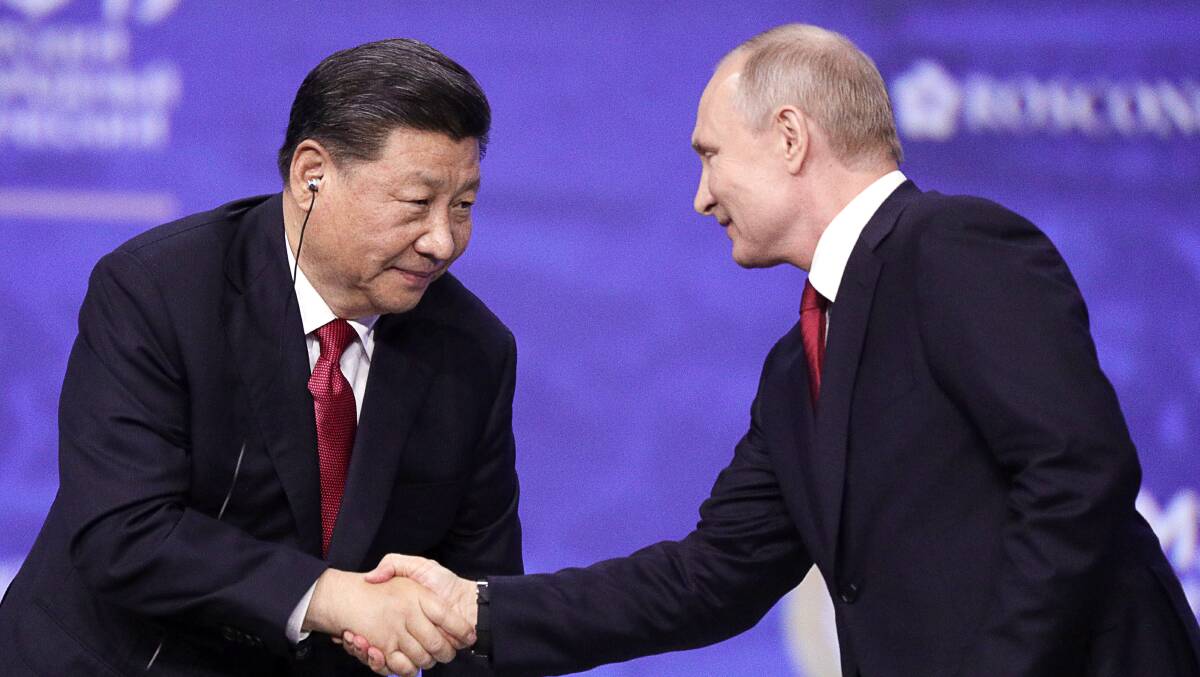 Chinese President Xi Jinping greets Russian President Vladimir Putin in 2019. Picture: Getty Images