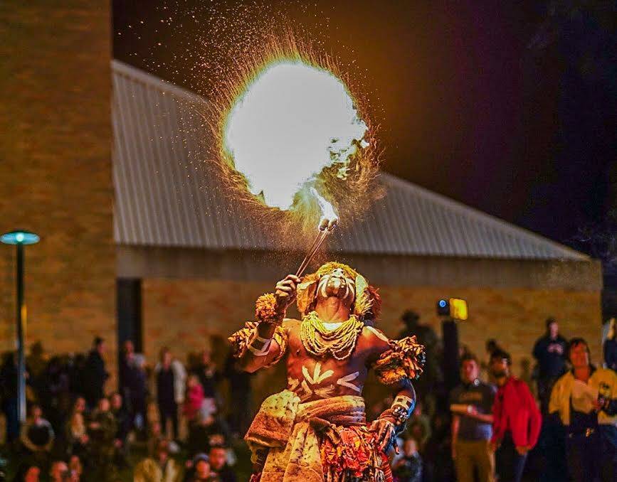 A firedancer from Rhythm Connect lights up the night and the crowd at Singleton Firelight. (Photo supplied by More Life Films)