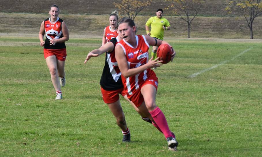 THE CO-CAPTAIN: Hockey convert Liz Moule pictured in her first season as Singleton's co-captain.