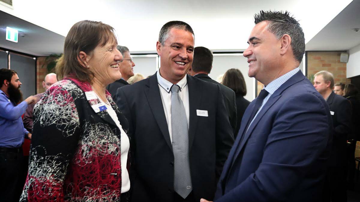 BIG NAMES: Singleton Mayor Sue Moore, General Manager Jason Linane and NSW Deputy Premier John Barilaro met this week. (Photo suplied)