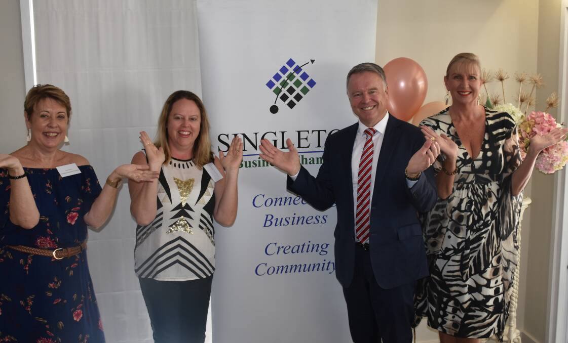 More than 80 local businesswomen and students gathered at the Country Tennis Club this afternoon for the Singleton Business Chamber's International Women's Day celebrations.