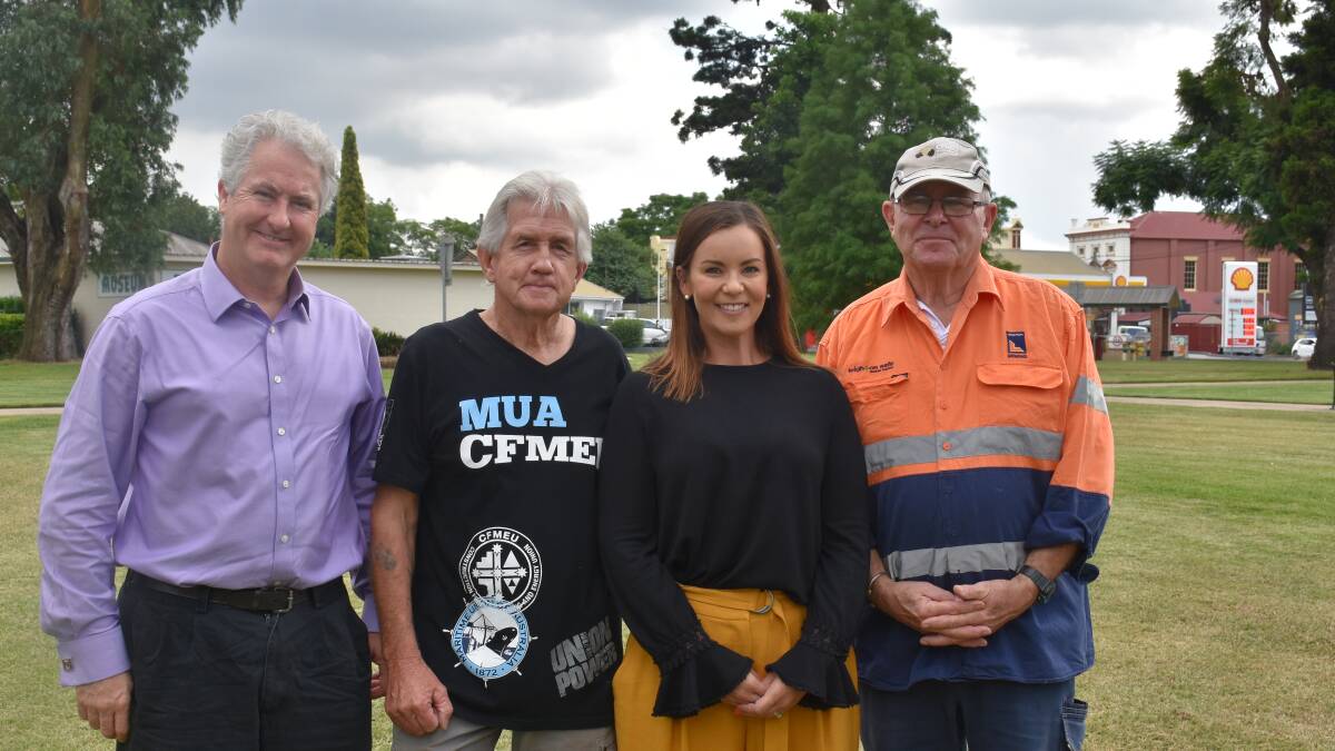 Adam Searle MLC (Leader of the Opposition in the Legislative Council and Shadow Minister for Industrial Relations, Industry, and Resources) with Melanie Dagg (Country Labour Candidate for the Upper Hunter) in Singleton this morning.