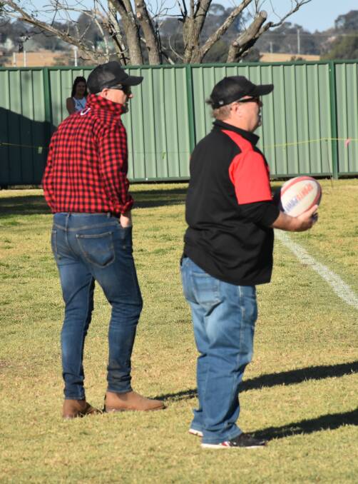 ON THE LINE: Singleton first grade coach Steve Merrick and coaching coordinator Chris Coleman pictured during their final home match.